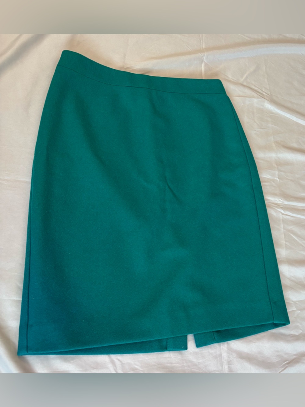 J. Crew Teal Green Pencil Skirt Sz 4 Wool Academia Professor Career Work